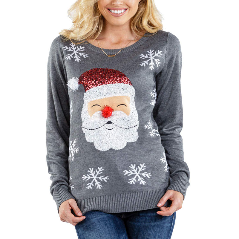 Top Selling women's Christmas Sweater Round Neck